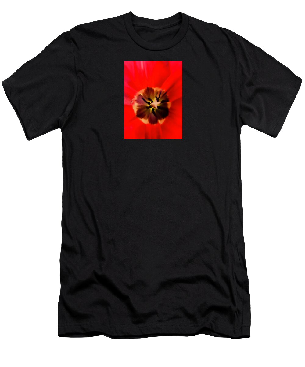 Photography T-Shirt featuring the photograph Blooming Red by Laura Jaffe
