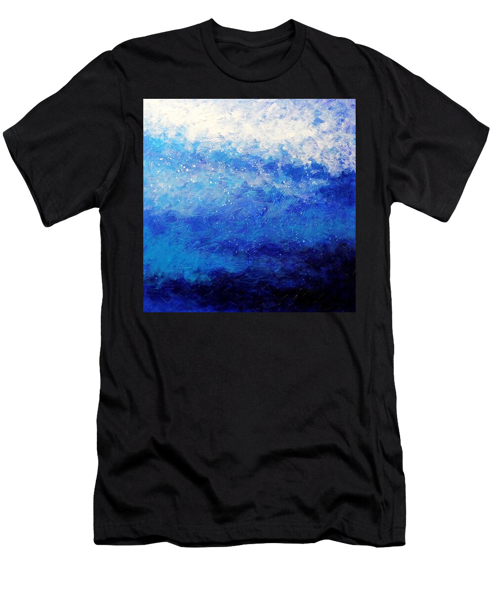 Abstract T-Shirt featuring the painting Blue Surge by John Nolan