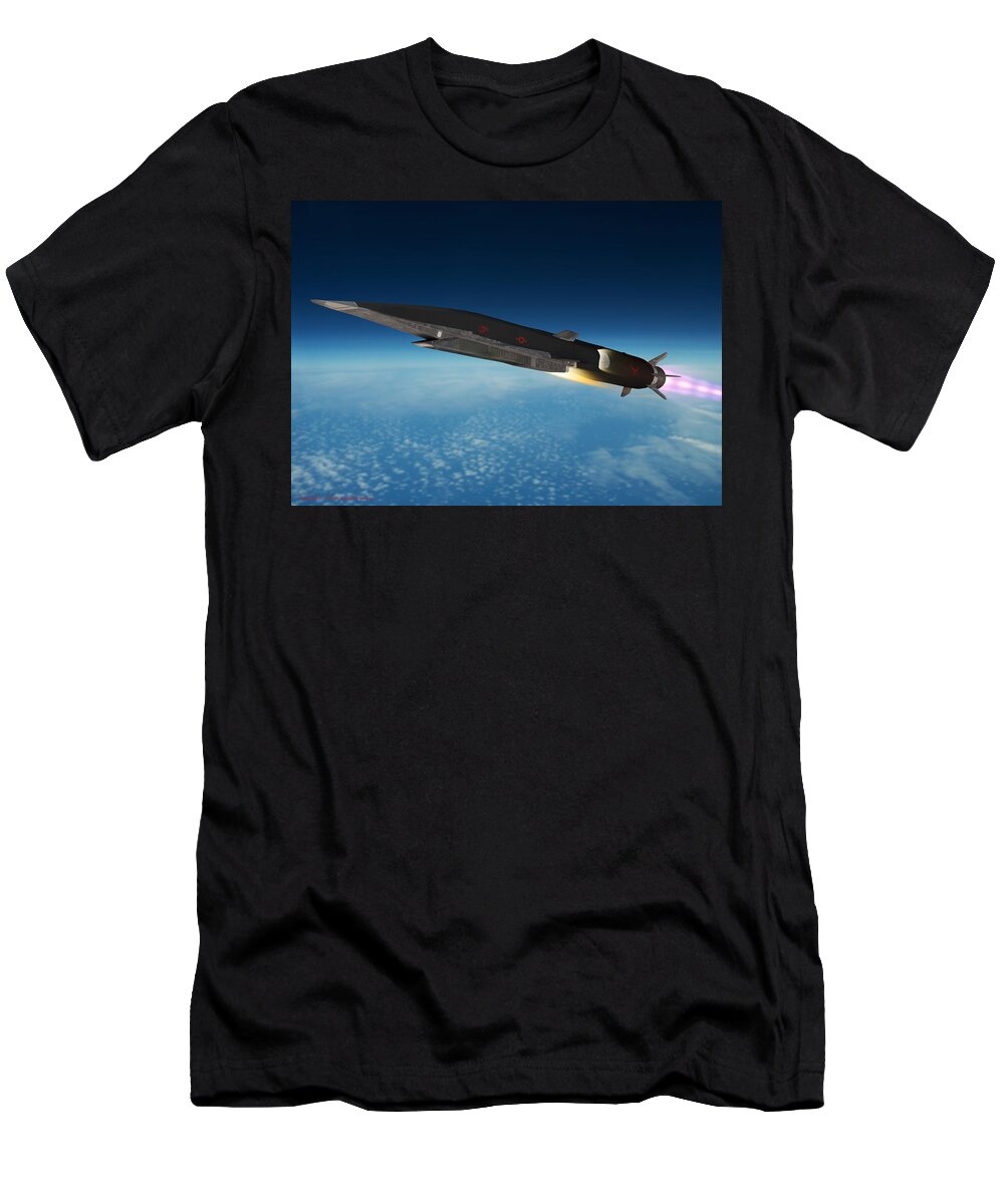 Boeing T-Shirt featuring the digital art Boeing X-51 Waverider by Custom Aviation Art