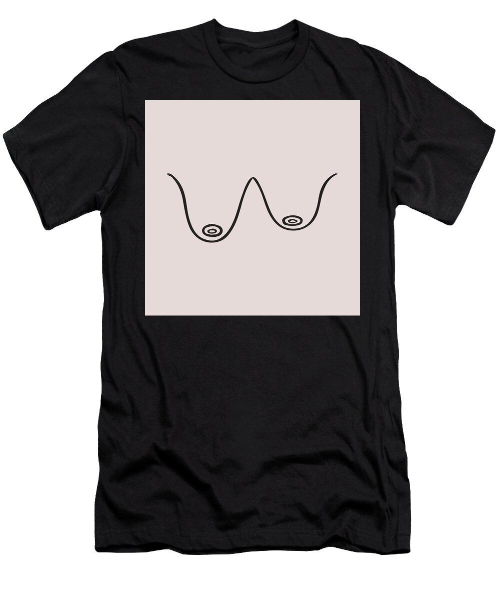 Boobs tits nude line art funny woman abstract breast drawing trendy poster  wall art home decor 2/10 T-Shirt