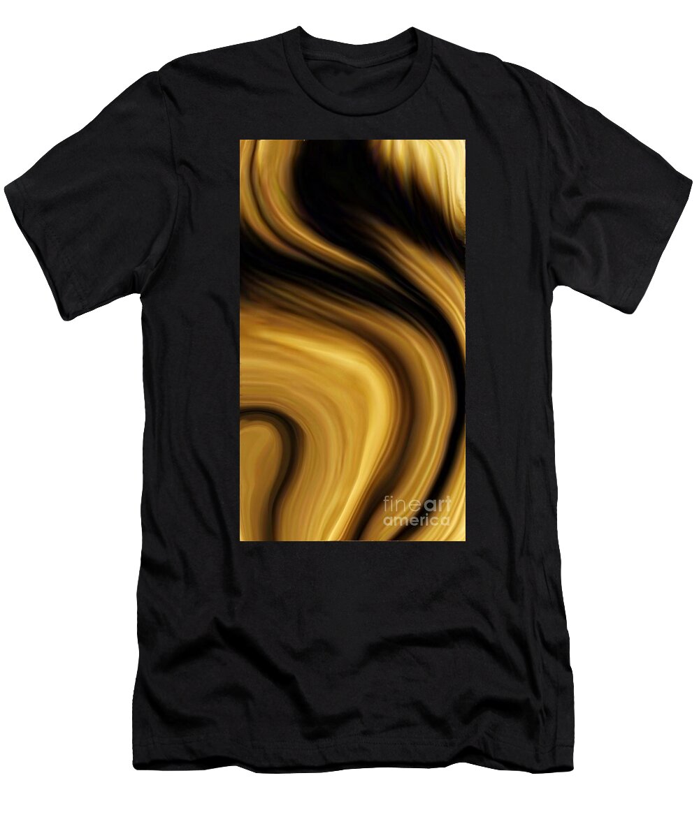 Golden Swirls T-Shirt featuring the digital art Bossier by Glenn Hernandez