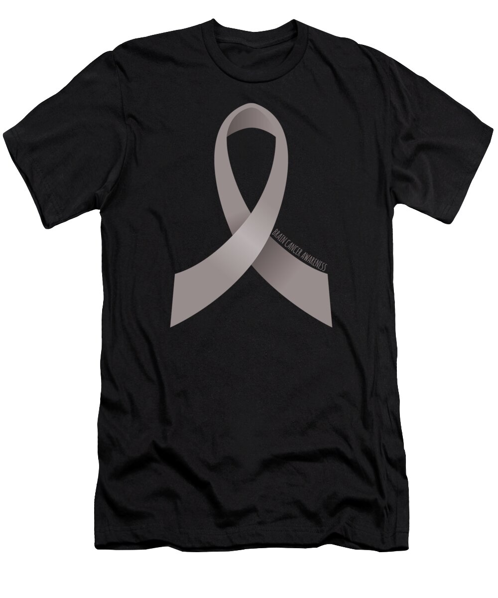 Awareness T-Shirt featuring the digital art Brain Cancer Awareness Ribbon by Flippin Sweet Gear