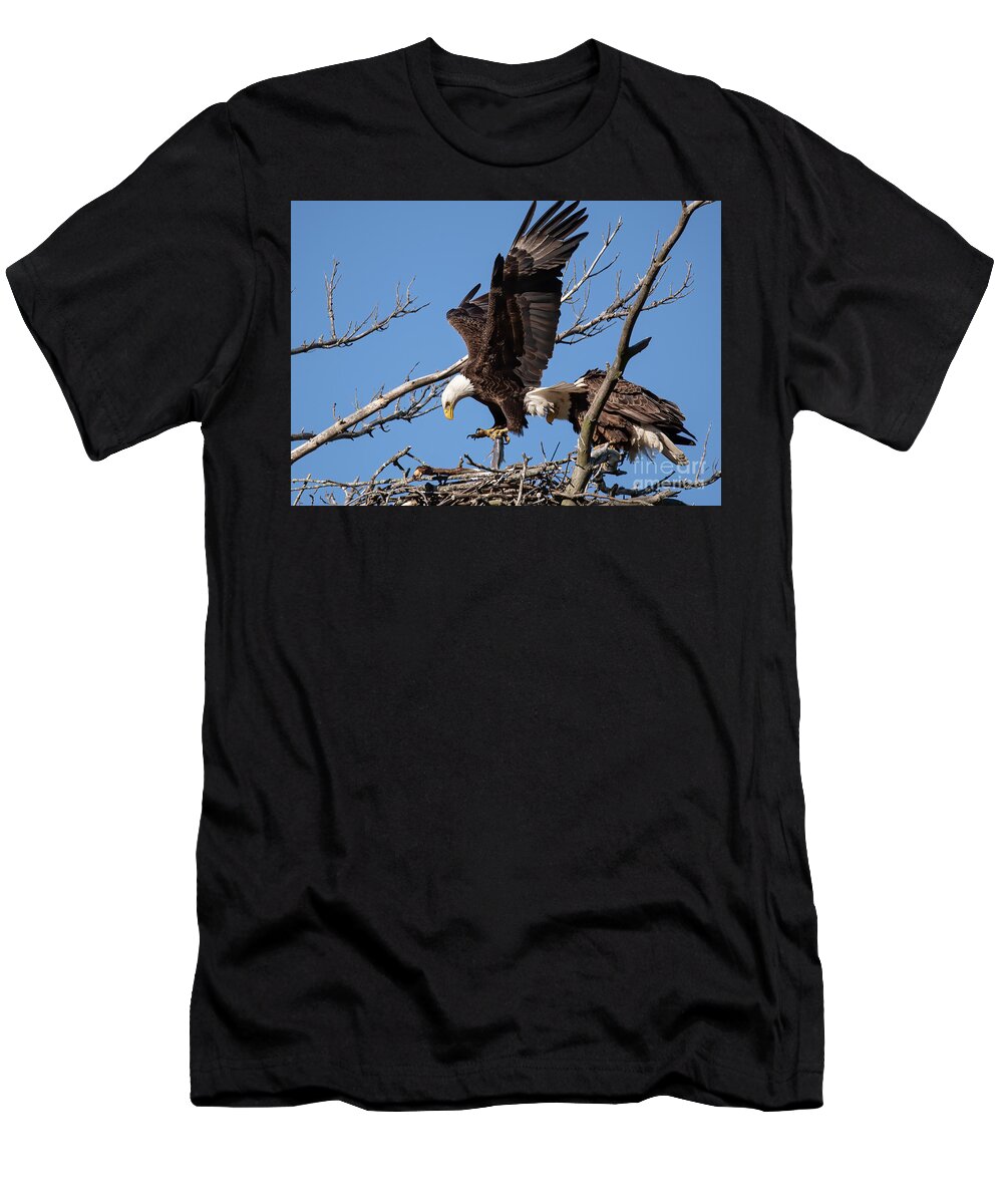 Bald Eagles T-Shirt featuring the photograph Bringing Home Supper - 13 by David Bearden