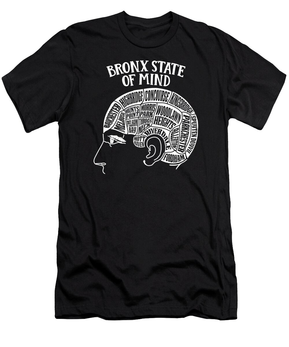 Riverdale T-Shirt featuring the digital art Bronx New York City Brain Head Design by Lance Gambis Art