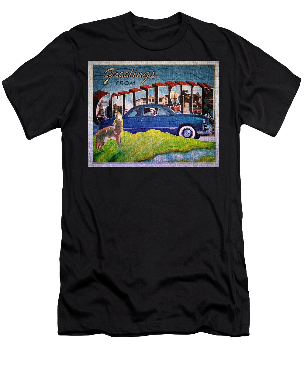Dixie Road Trips T-Shirt featuring the digital art Dixie Road Trips / Charleston by David Squibb