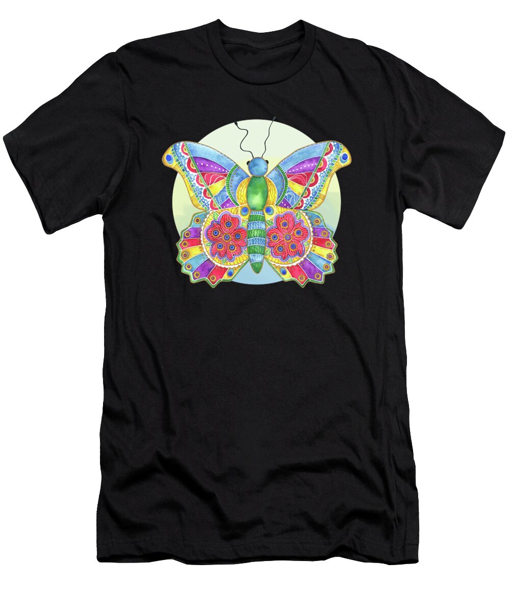 Watercolor T-Shirt featuring the painting Butterfly Pizzazz by Shelley Wallace Ylst