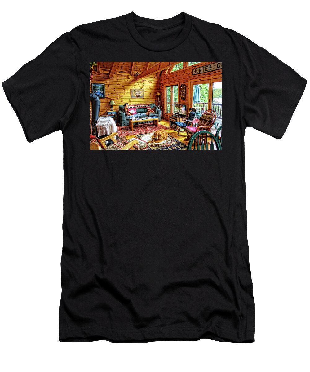 Cabin T-Shirt featuring the photograph Cabin at the Lake by Russ Considine