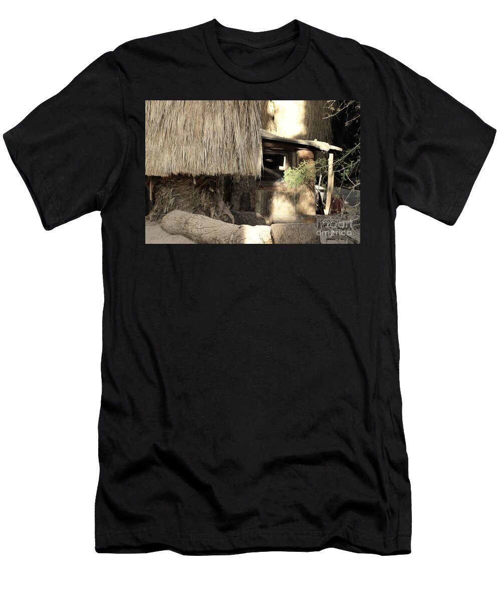 Cabin Old Cabin T-Shirt featuring the photograph Cabin in the Oasis Coachella Valley Wildlife Preserve by Colleen Cornelius