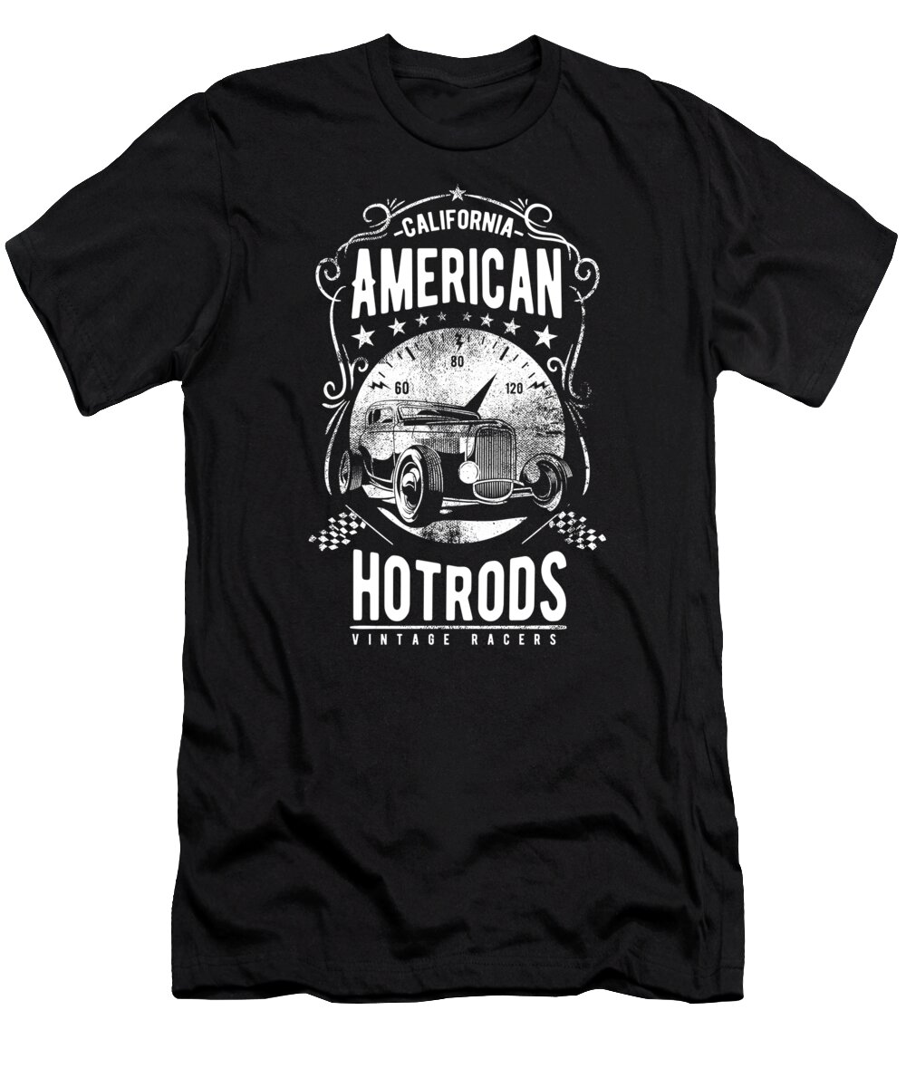 Muscle Car T-Shirt featuring the digital art California American Hotrods by Jacob Zelazny