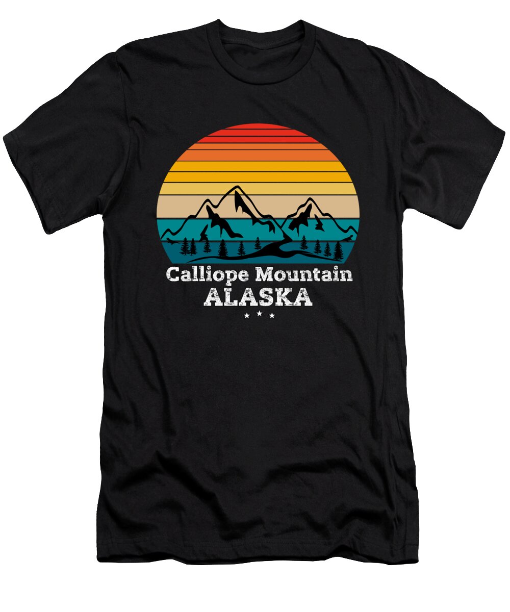 Calliope Mountain T-Shirt featuring the drawing Calliope Mountain Alaska by Bruno