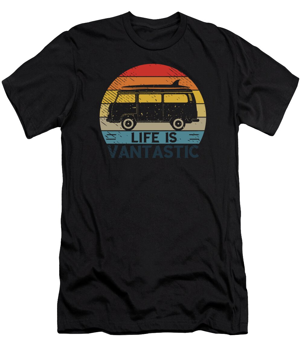 Camping Van T-Shirt featuring the digital art Camping Van Camper Mobile Home by Toms Tee Store