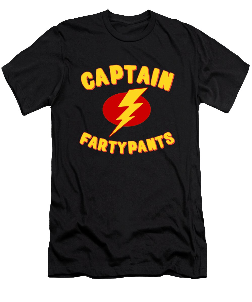 Christmas 2023 T-Shirt featuring the digital art Captain Fartypants Funny Fart by Flippin Sweet Gear
