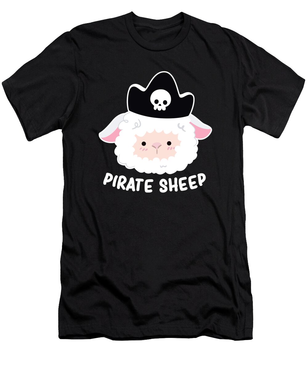 Piratesheep T-Shirt featuring the drawing Captain Sheep Lamb Livestock Sweet Cattle S Gifts by Noirty Designs