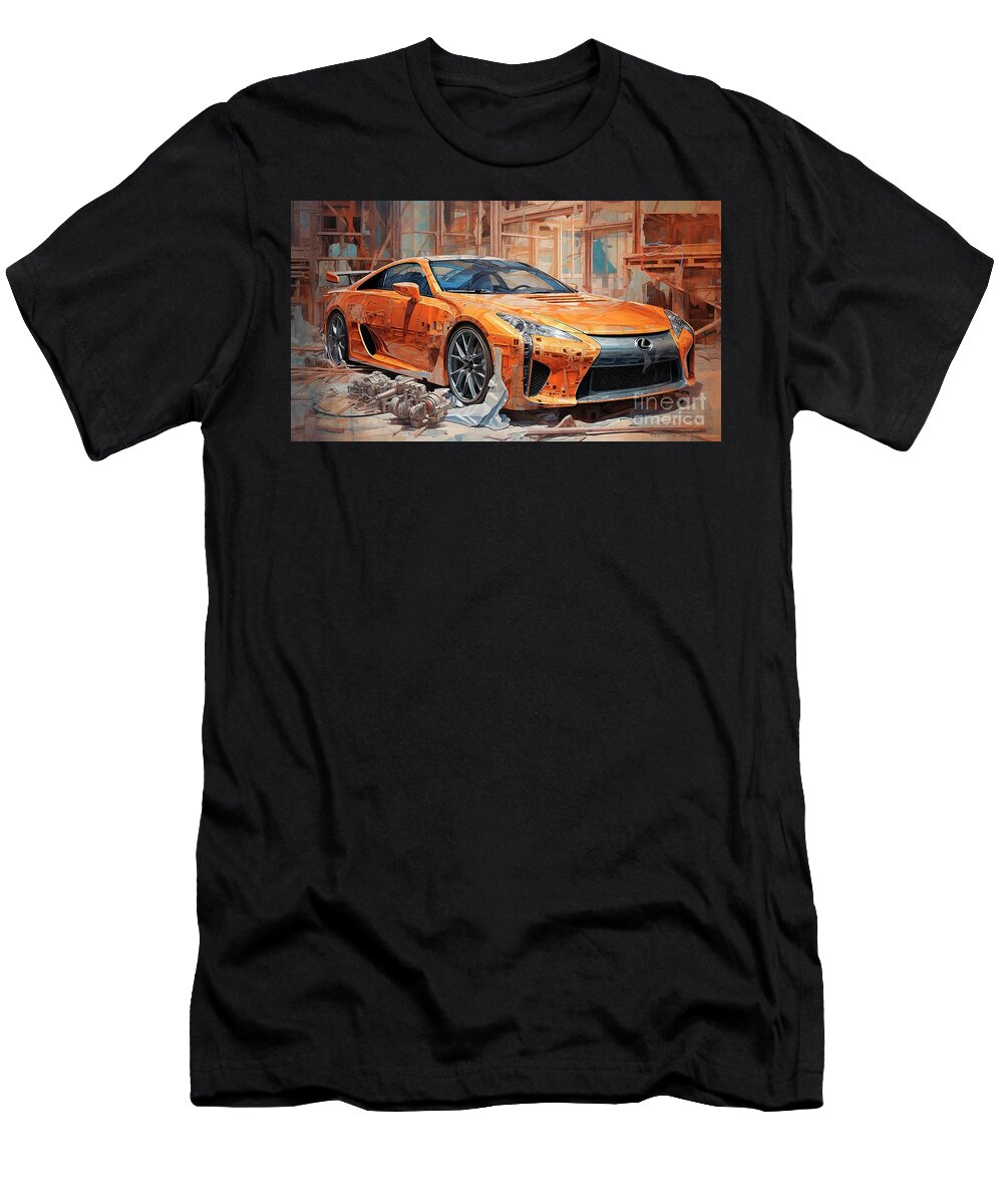 Lexus T-Shirt featuring the drawing Car 2420 Lexus LFA by Clark Leffler