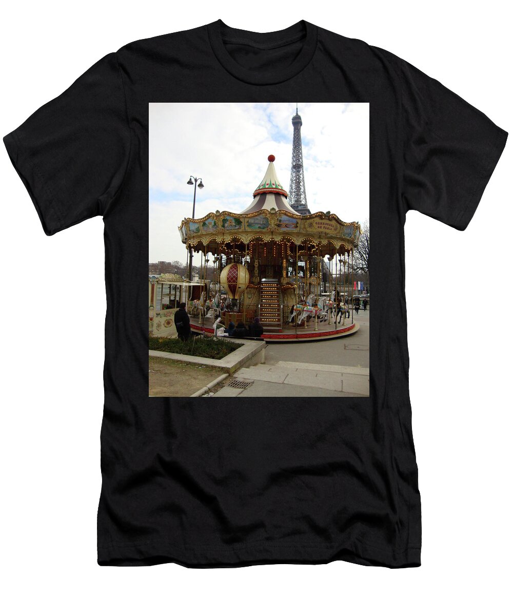 Carousel T-Shirt featuring the photograph Carrousel de Paris by Roxy Rich