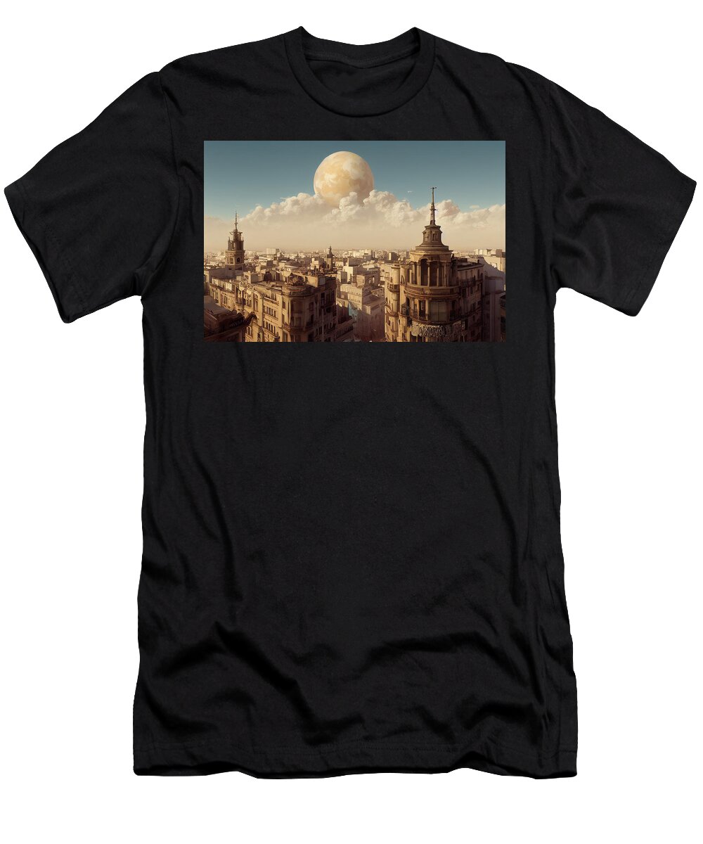Cartography T-Shirt featuring the painting Cartography Map Of Lavapies District Of Madrid Fantasy  C5db7b48 Aae4 4611 48df 4fb7b76 by MotionAge Designs