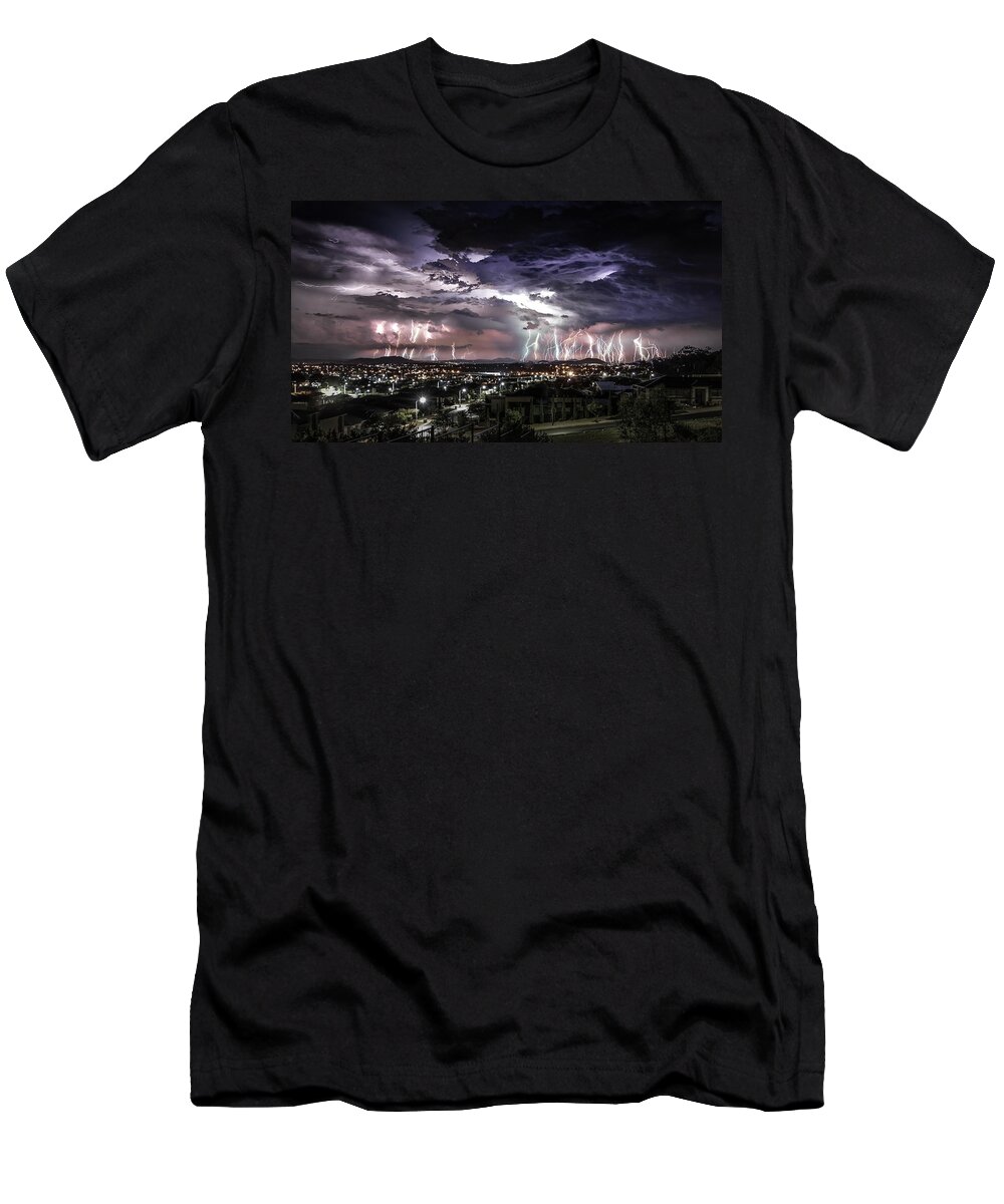 Lightning T-Shirt featuring the photograph Casey Strike by Ari Rex