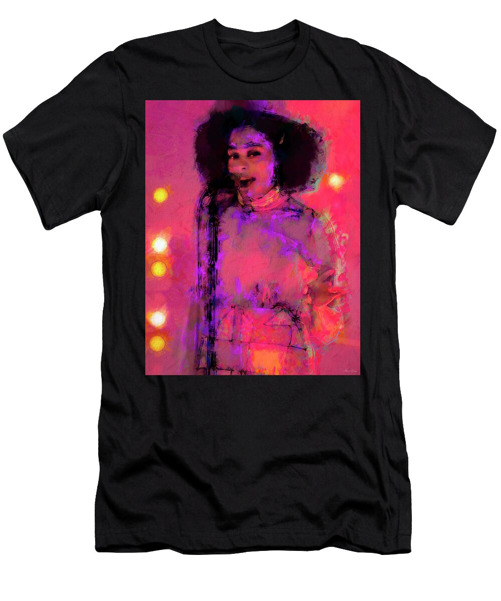 Celeste T-Shirt featuring the mixed media Celeste by Mal Bray