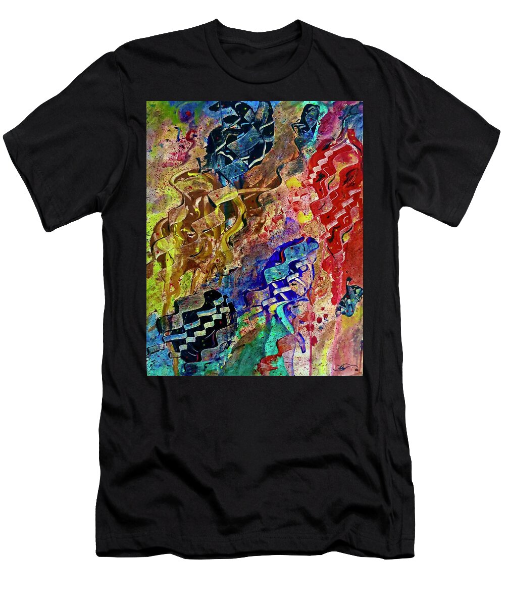 Abstract T-Shirt featuring the painting Ceremony by Joel Tesch