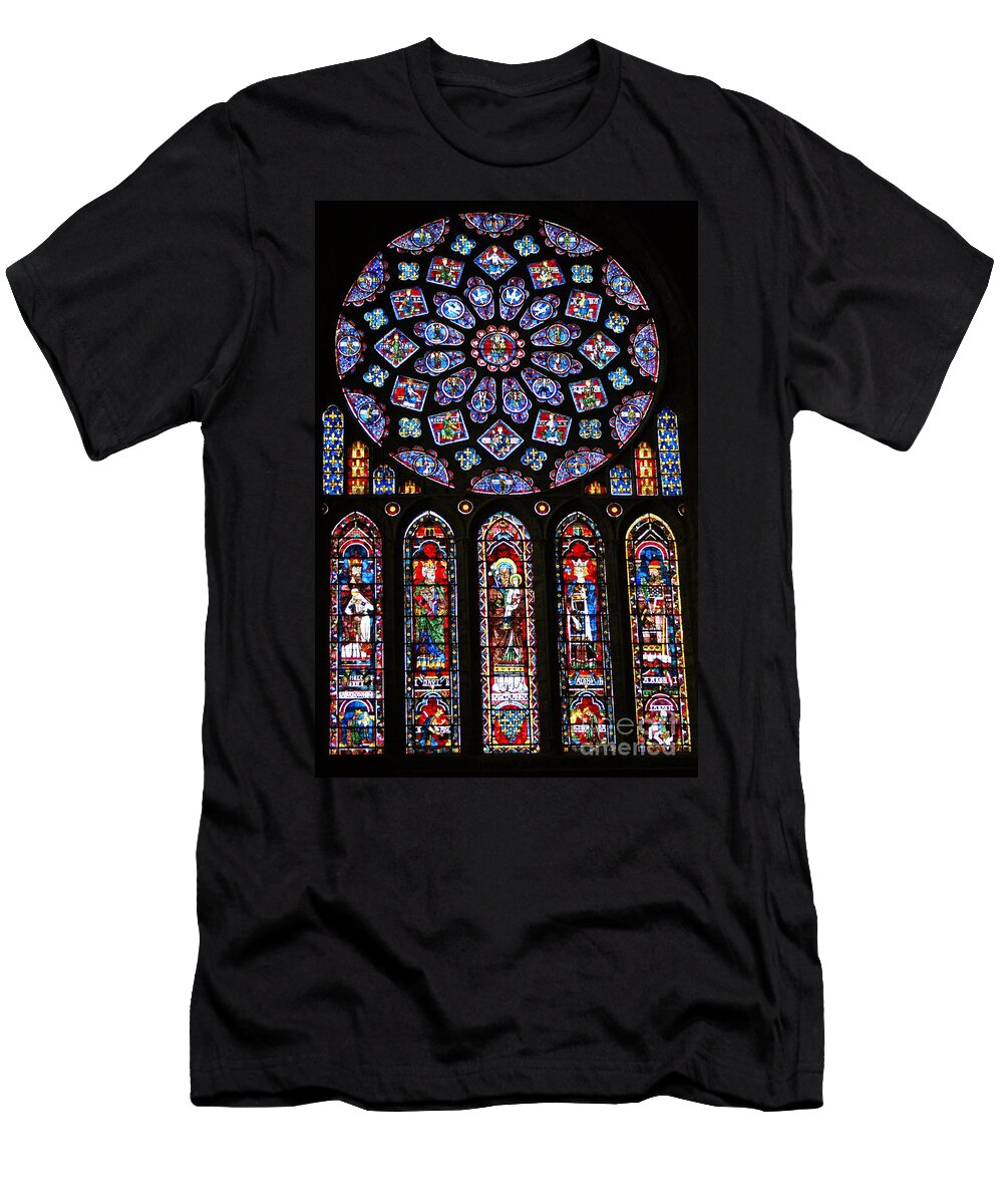 Stained Glass T-Shirt featuring the photograph Chartres Rose Window by Christine Jepsen