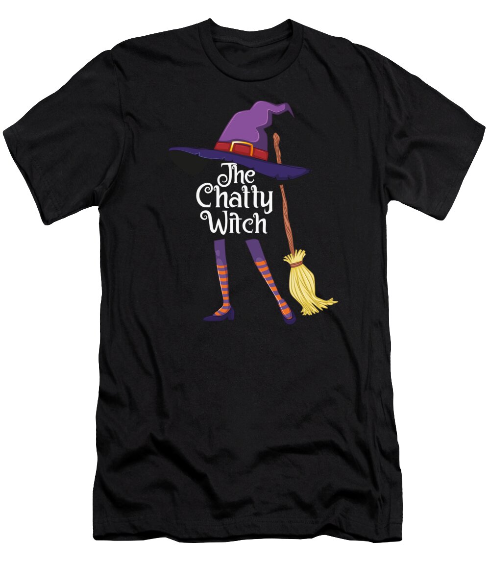 Halloween Costume T-Shirt featuring the digital art Chatty Witch Funny Witch Costume by Toms Tee Store