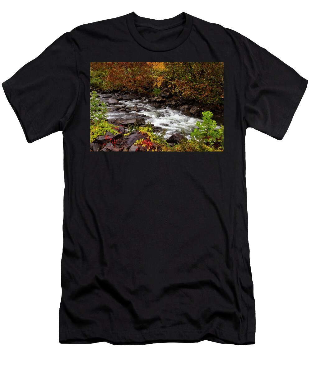 Carolina T-Shirt featuring the photograph Cheoah River Cascades by Debra and Dave Vanderlaan