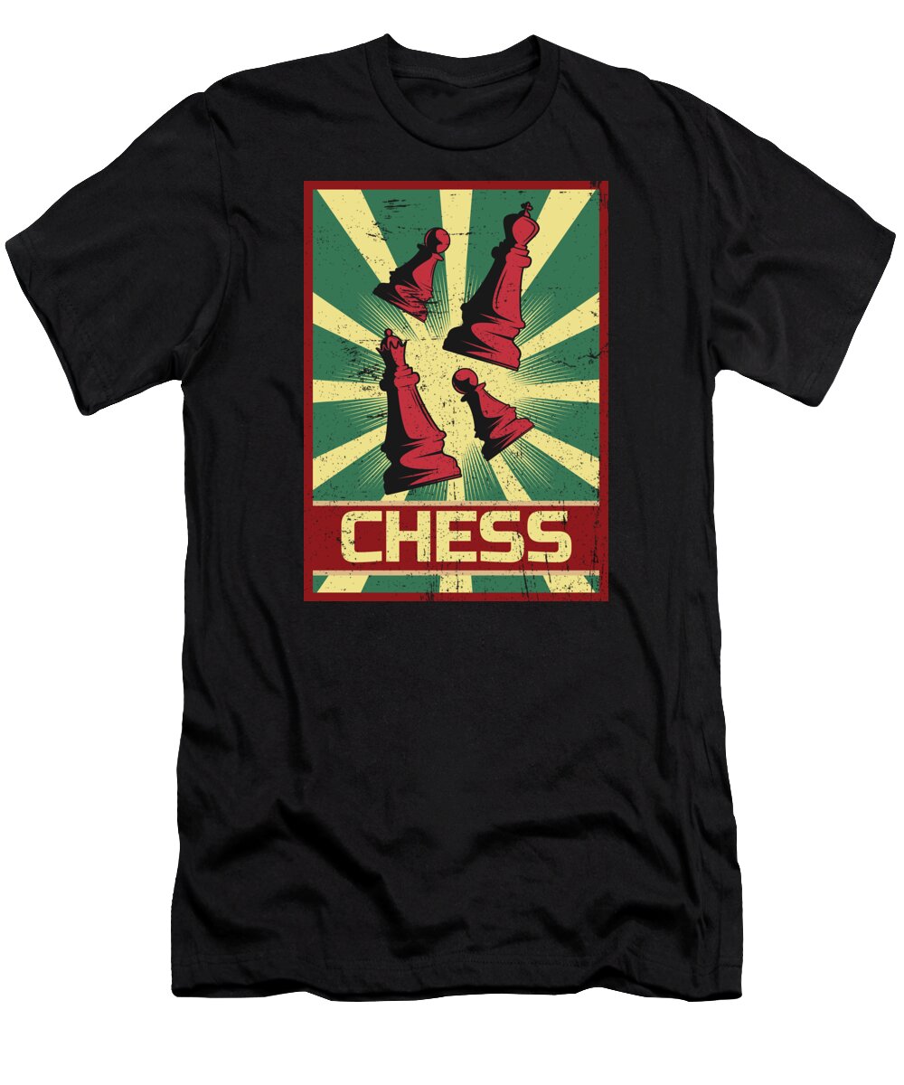 Strategy T-Shirt featuring the digital art Chess Propaganda Tactic Strategy Board Game by Mister Tee
