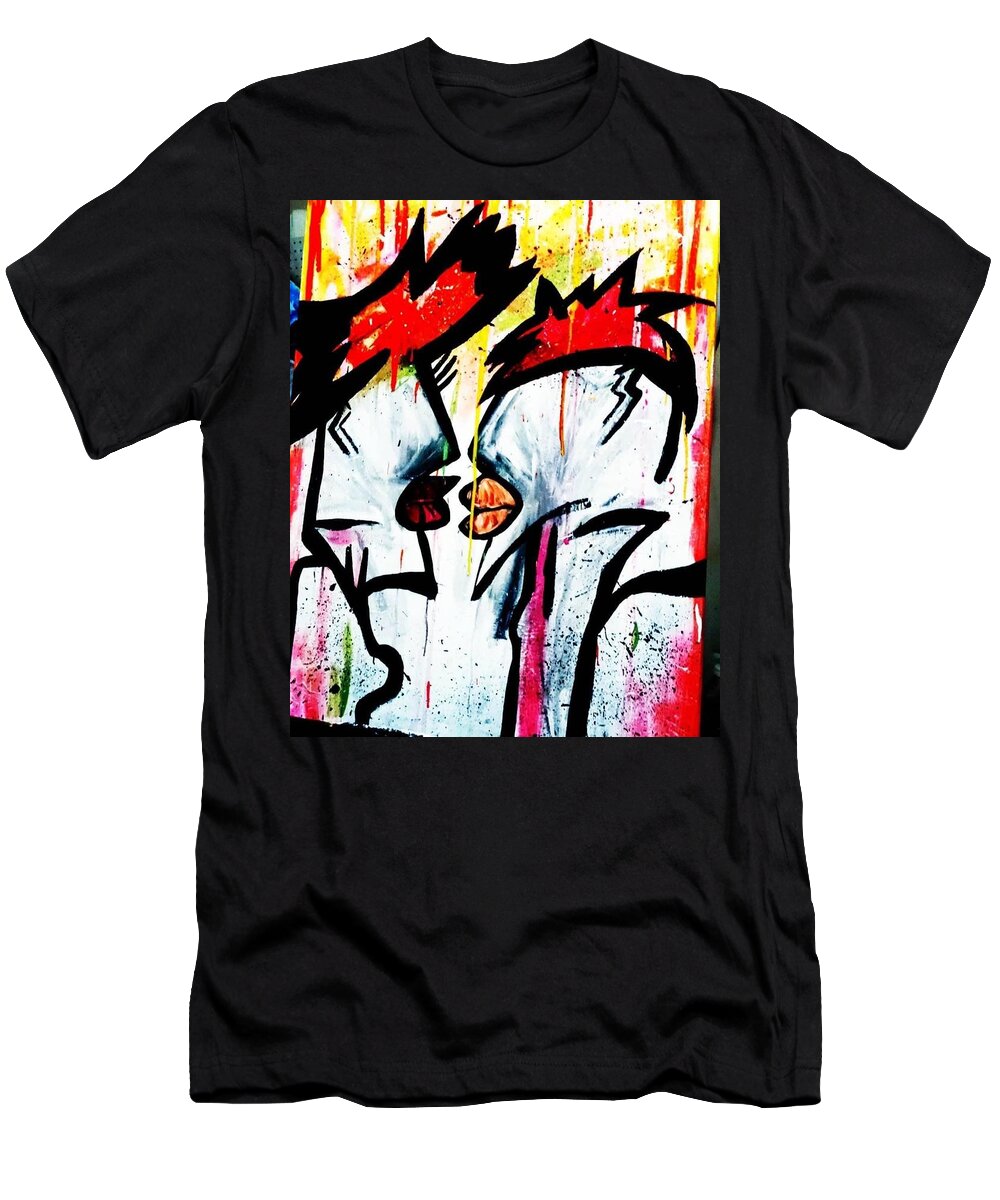 Abstract Art Fun Color City Original Works Love Happy Joy Art Collector T-Shirt featuring the painting Citi trends by Shemika Bussey