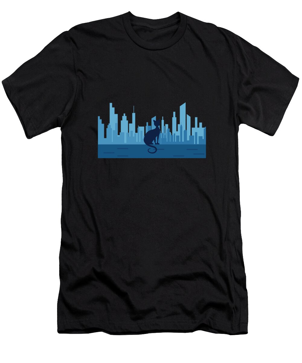 City Cat T-Shirt featuring the digital art City Cat by Manuel Schmucker