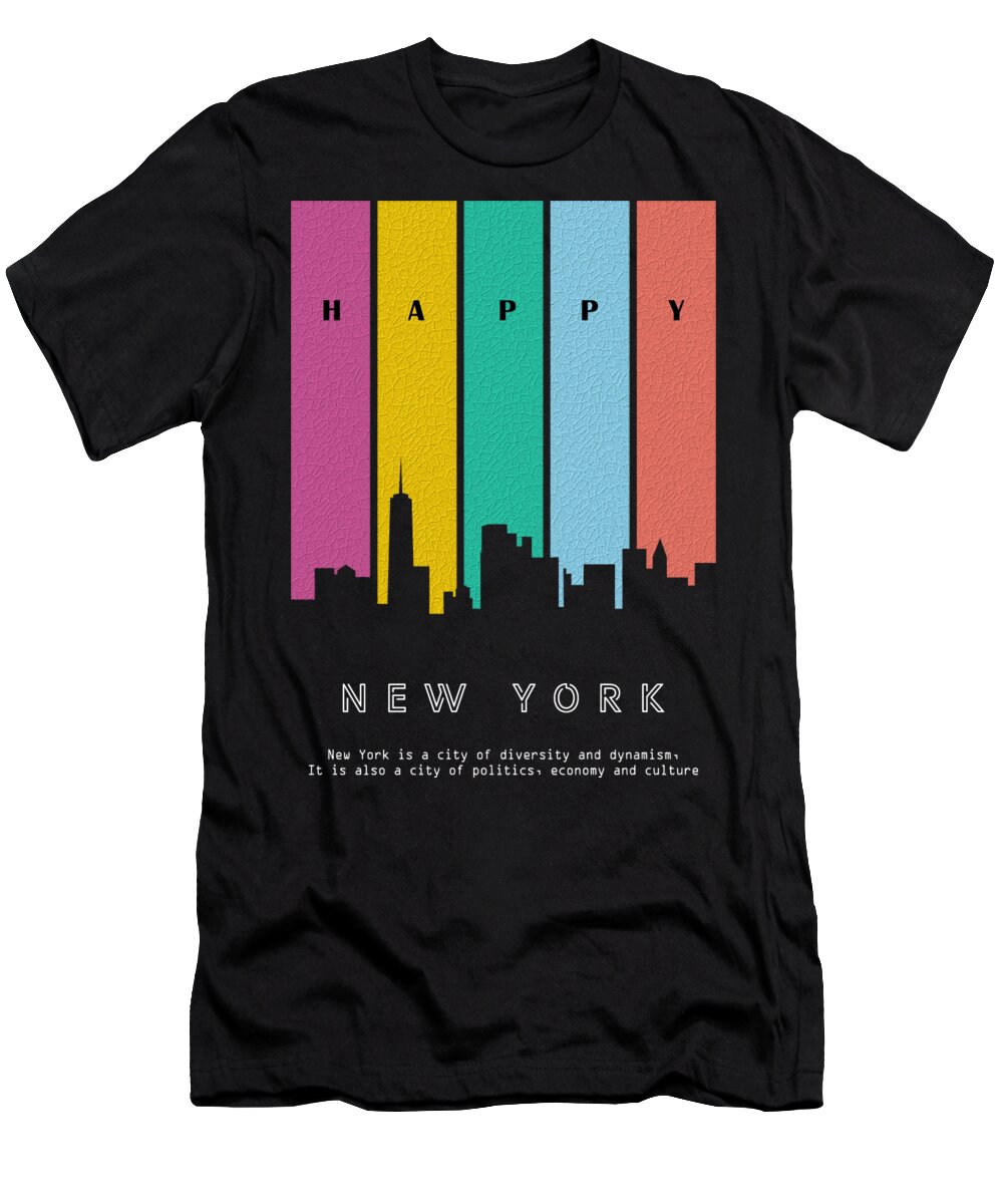 Nyc T-Shirt featuring the digital art cityscape of new york Sleek Skylines New York City Attire by Lotus Leafal