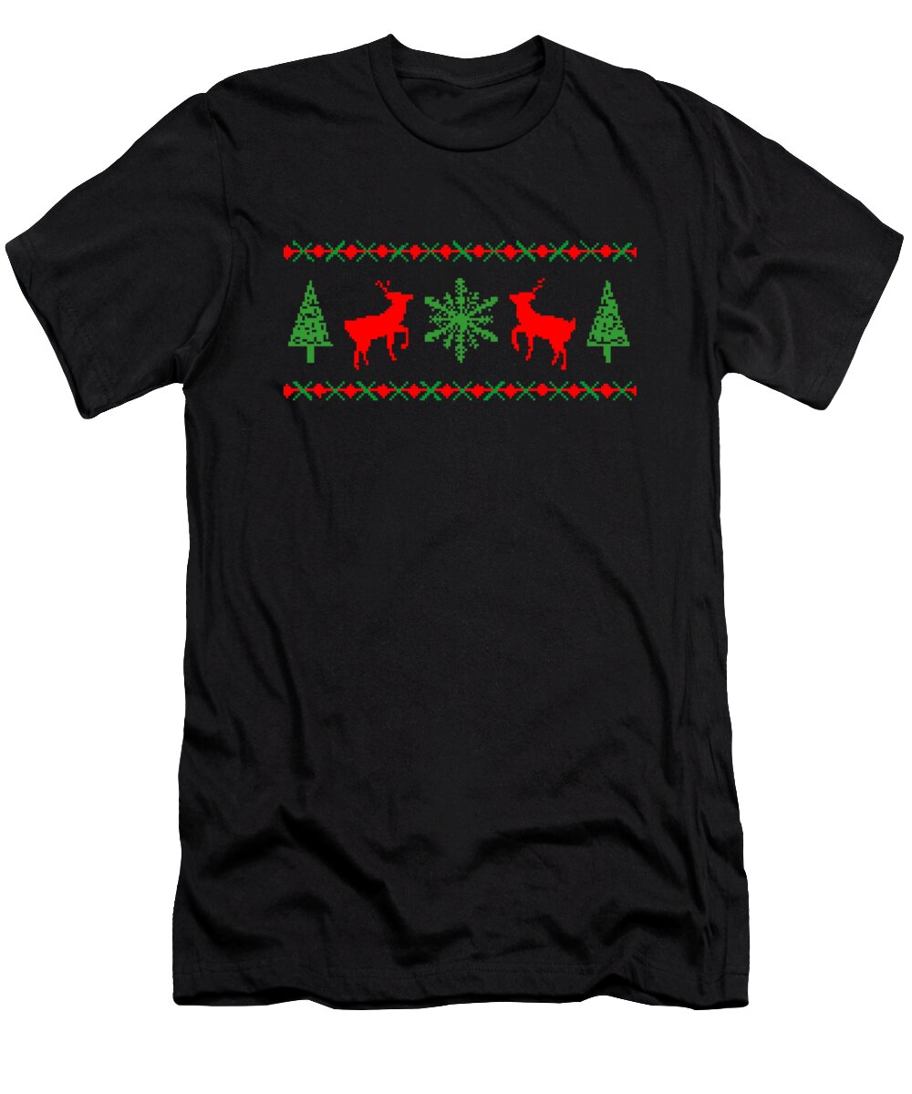Christmas 2023 T-Shirt featuring the digital art Classic Ugly Christmas Sweater by Flippin Sweet Gear