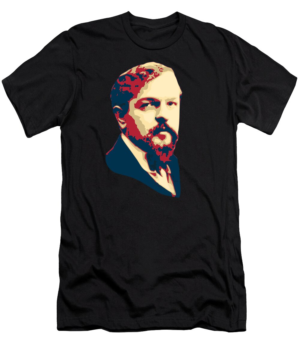 Claude Debussy T-Shirt featuring the digital art Claude Debussy by Filip Schpindel