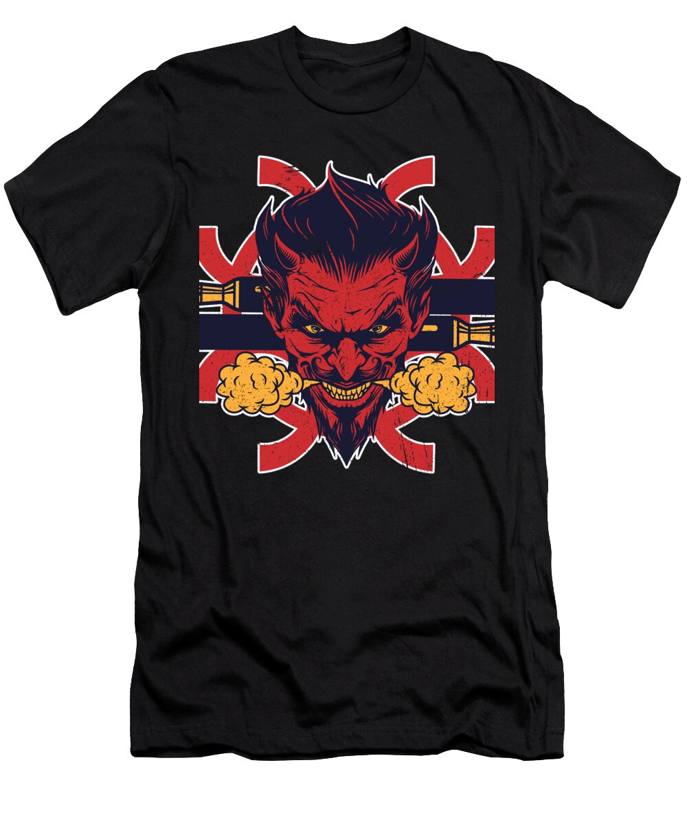 Vape T-Shirt featuring the digital art Cloud Chaser Vaping Devil by Mister Tee