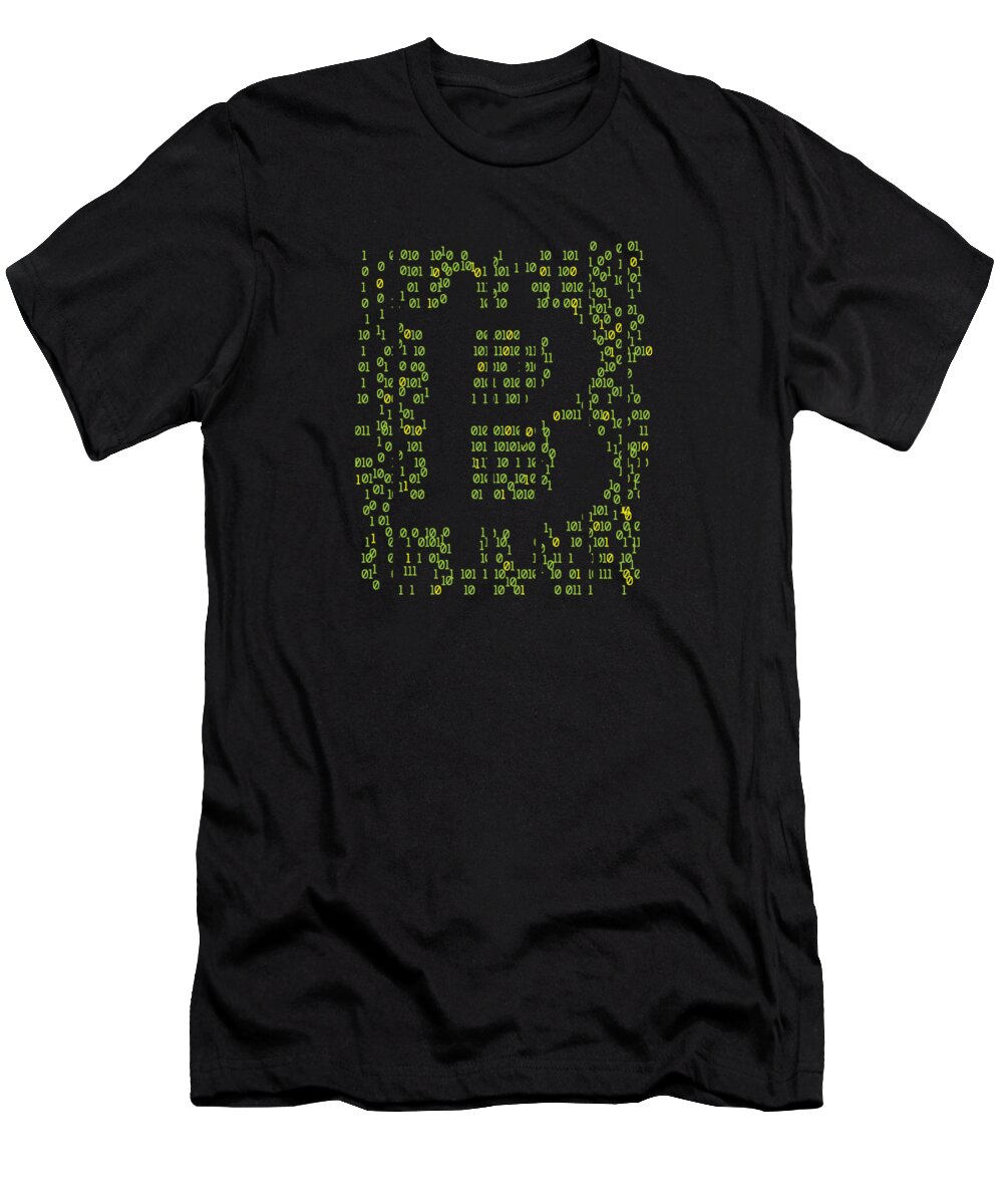 Bitcoin T-Shirt featuring the digital art Coding Bitcoin by Me
