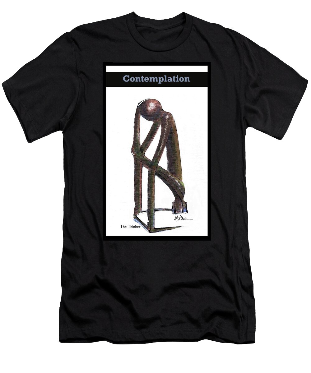 Fineartamerica.com T-Shirt featuring the sculpture Contemplation 1133 by Diane Strain