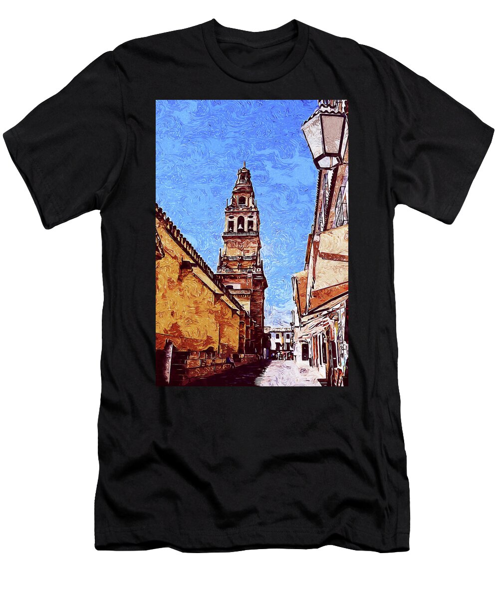 Cordoba T-Shirt featuring the painting Cordoba, Andalusia - 01 by AM FineArtPrints