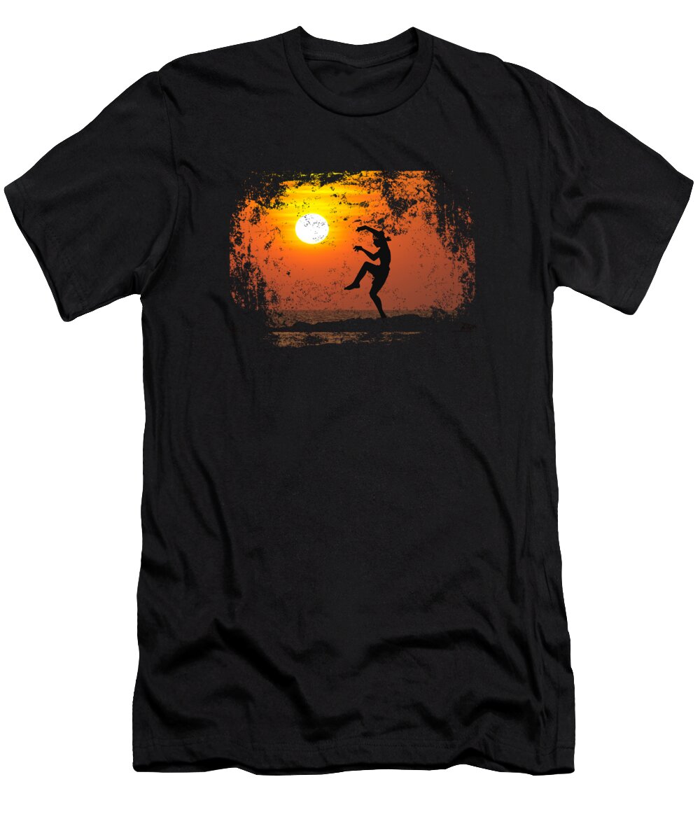 Karate T-Shirt featuring the drawing Crane Kick by Bruno
