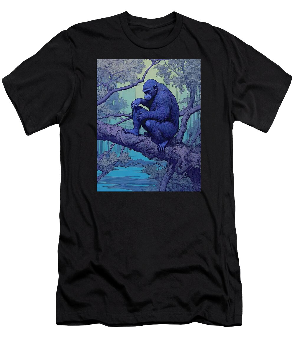 Cross River Gorilla T-Shirt featuring the digital art Cross River Gorilla by Caito Junqueira