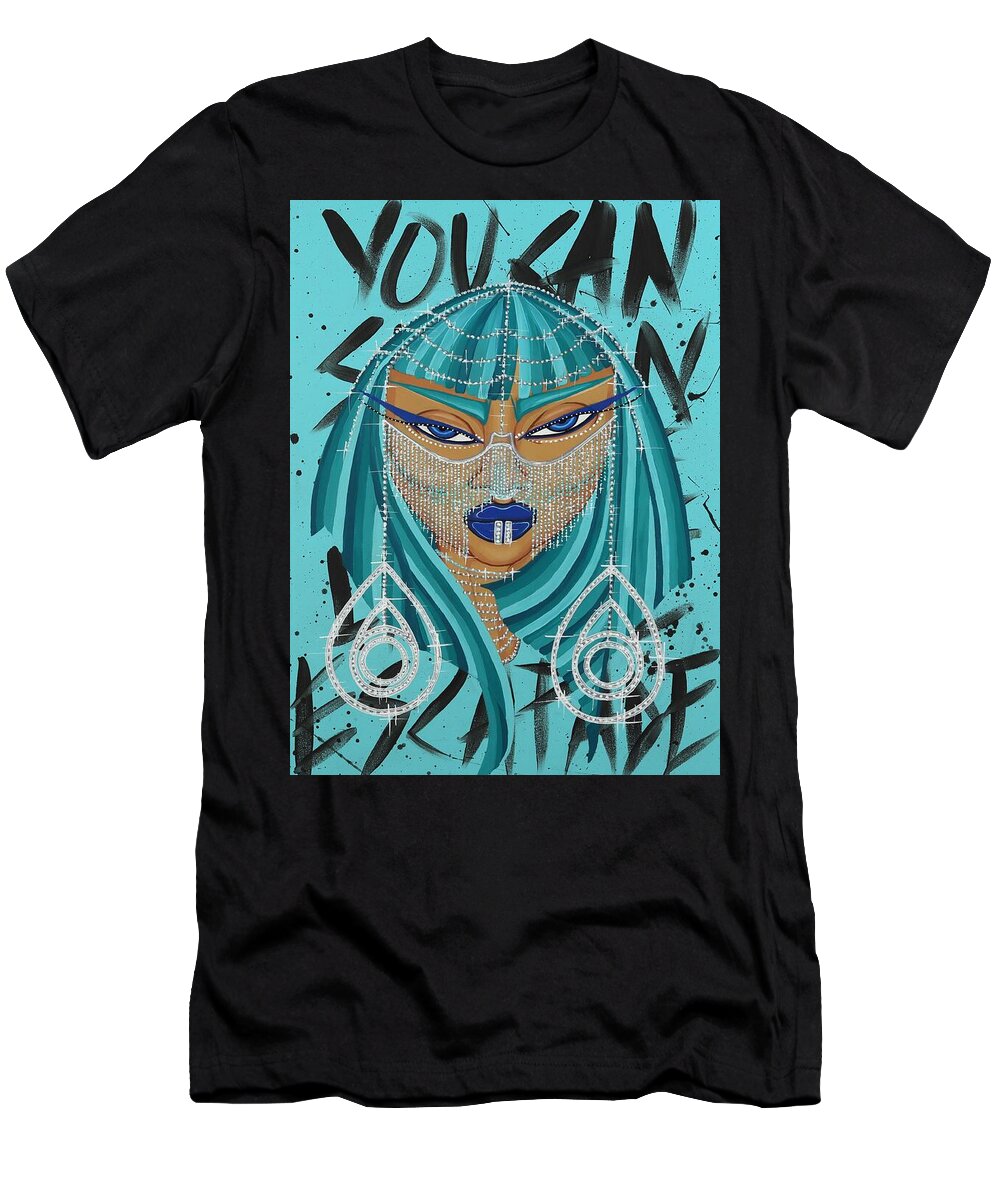 Aliya Michelle Art T-Shirt featuring the painting Crush On You 3 Blue by Aliya Michelle