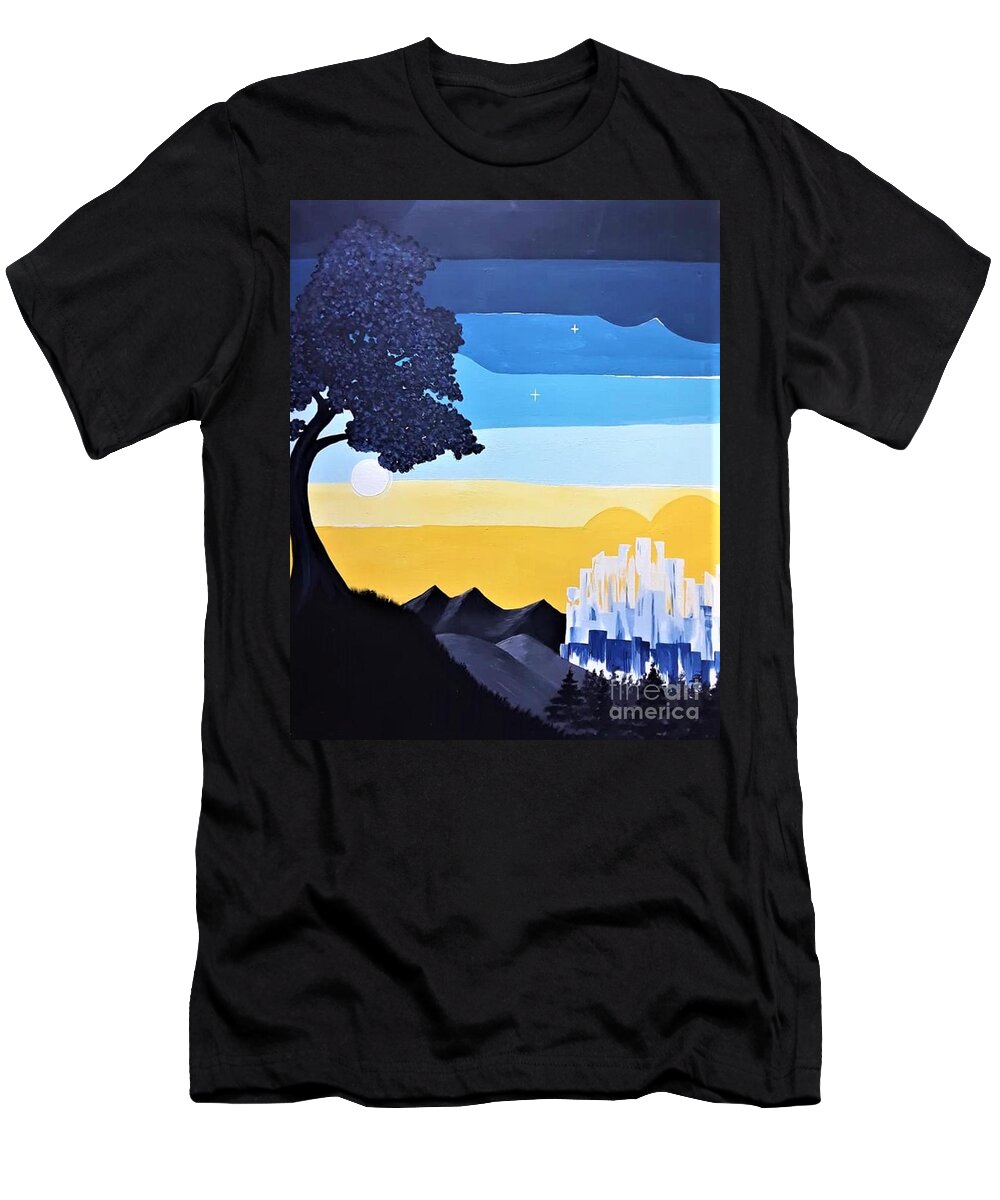 Crystal City T-Shirt featuring the painting Crystal City by April Reilly