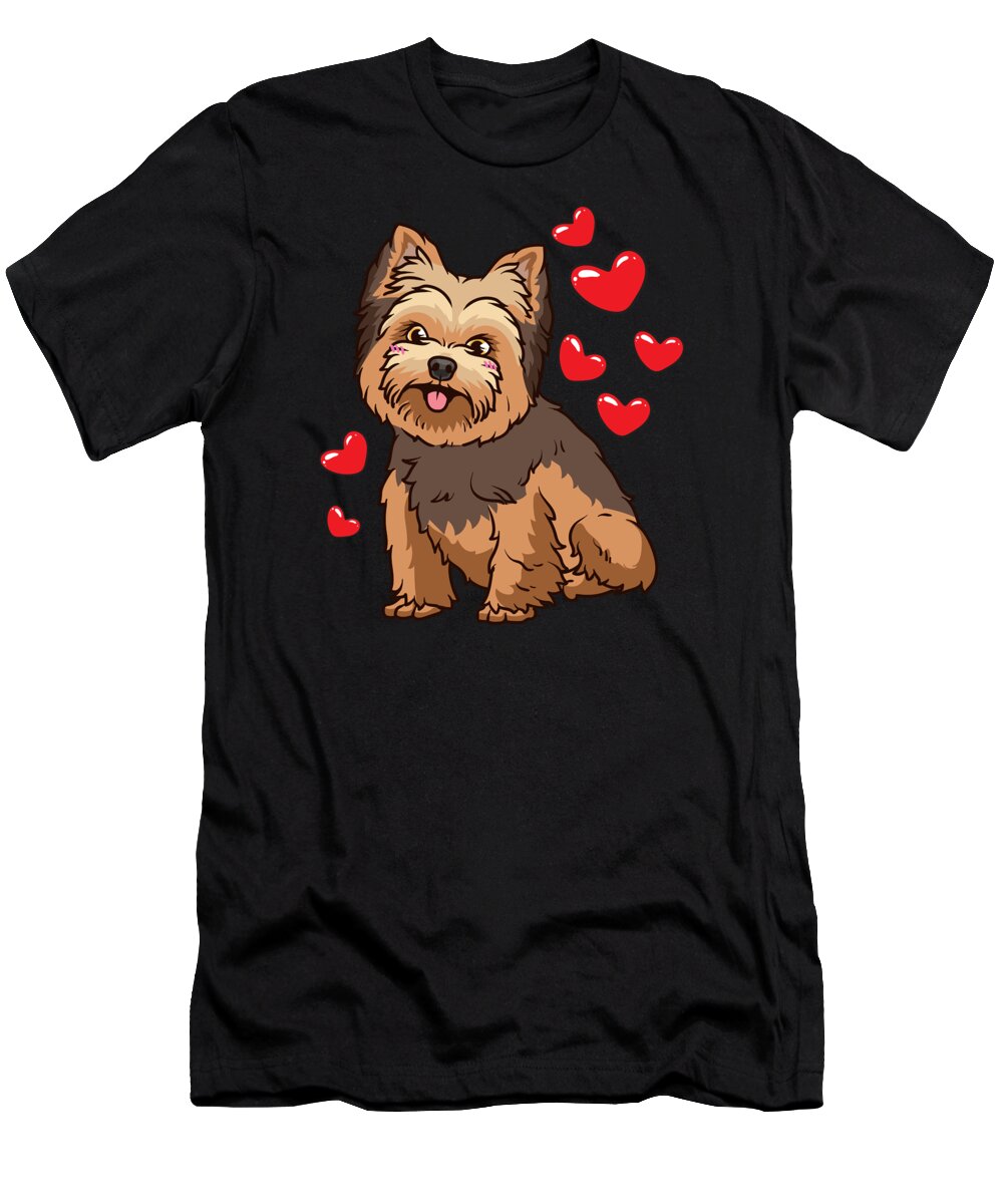 Yorkshire Terrier T-Shirt featuring the digital art Cute Yorkshire Terrier Yorkie Dog Gift by Joyce W