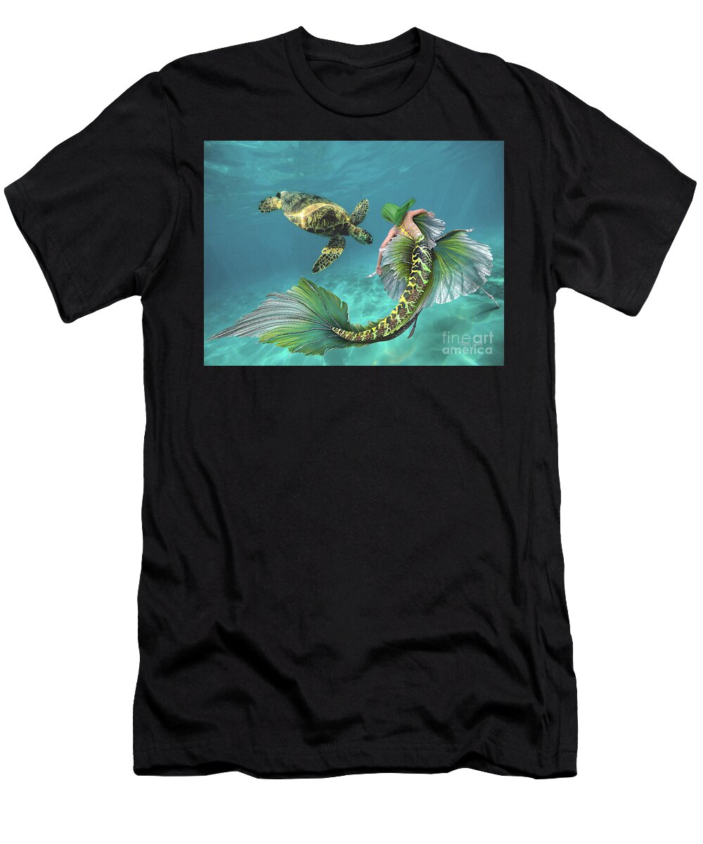 Mermaid T-Shirt featuring the digital art Dance With Me by Morag Bates