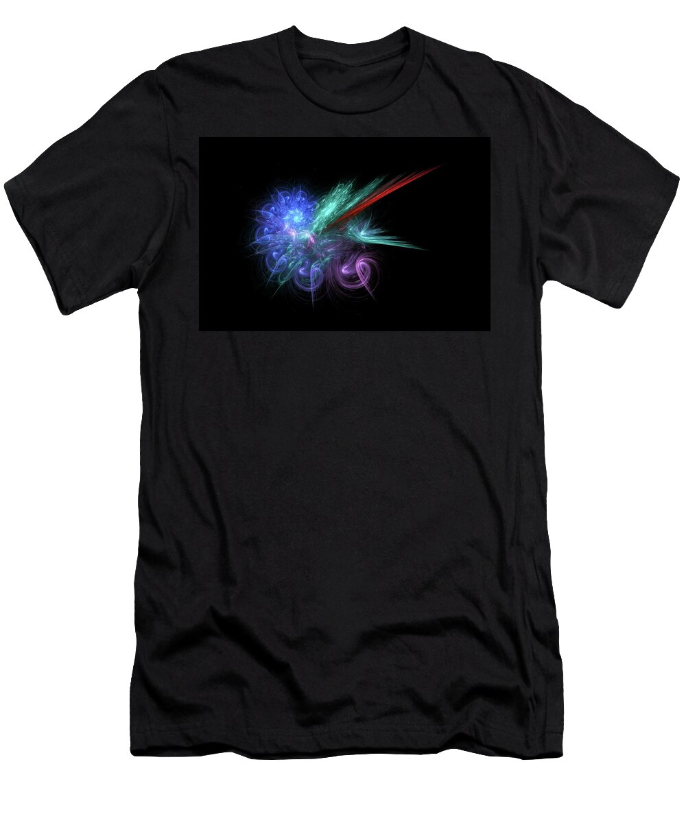 Futuristic T-Shirt featuring the digital art Dancing Galaxies by Manpreet Sokhi