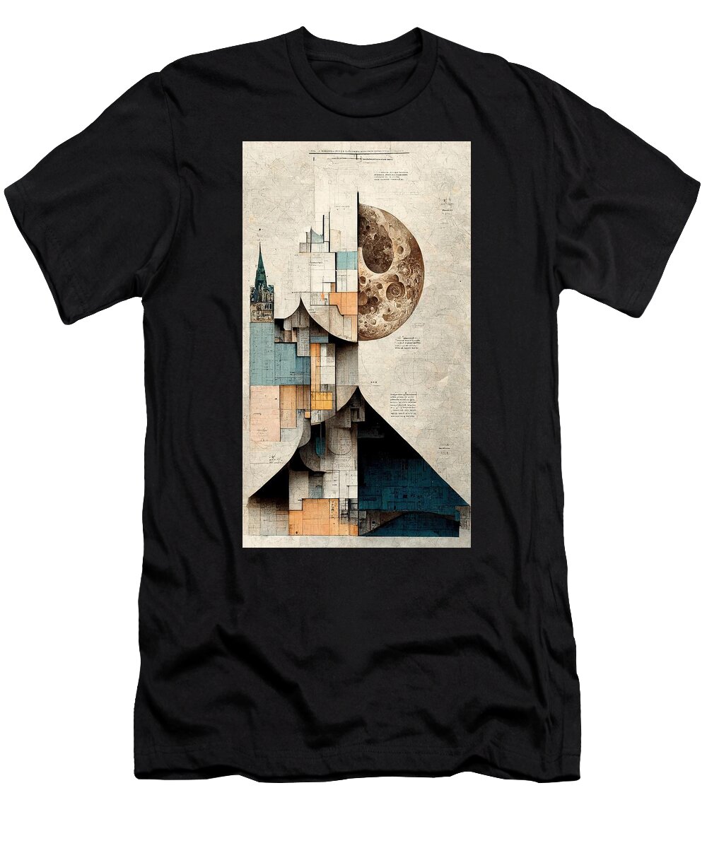 Moon T-Shirt featuring the digital art Day to Night by Nickleen Mosher