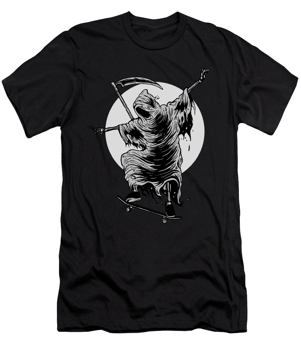 Death T-Shirt featuring the digital art Death Skater by Long Shot