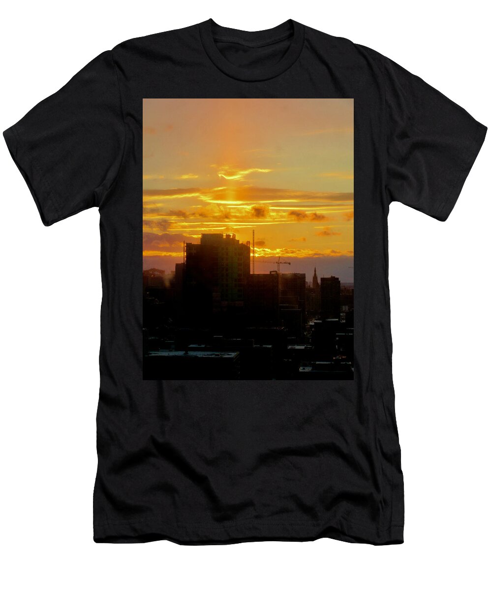 Sky T-Shirt featuring the photograph December Sunset by Stephanie Moore