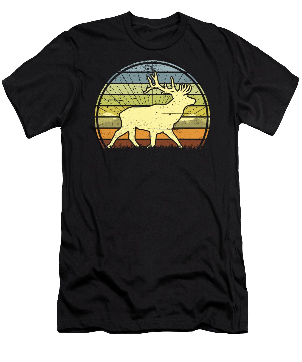Deer T-Shirt featuring the digital art Deer Mountain Sunset by Filip Schpindel