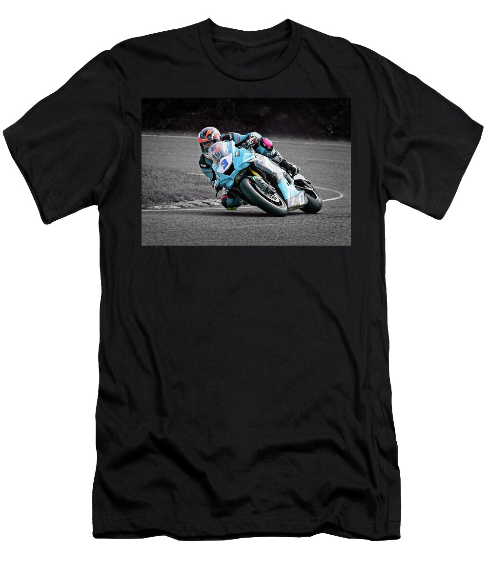 Motorcycle T-Shirt featuring the photograph Dertermination by Martyn Boyd