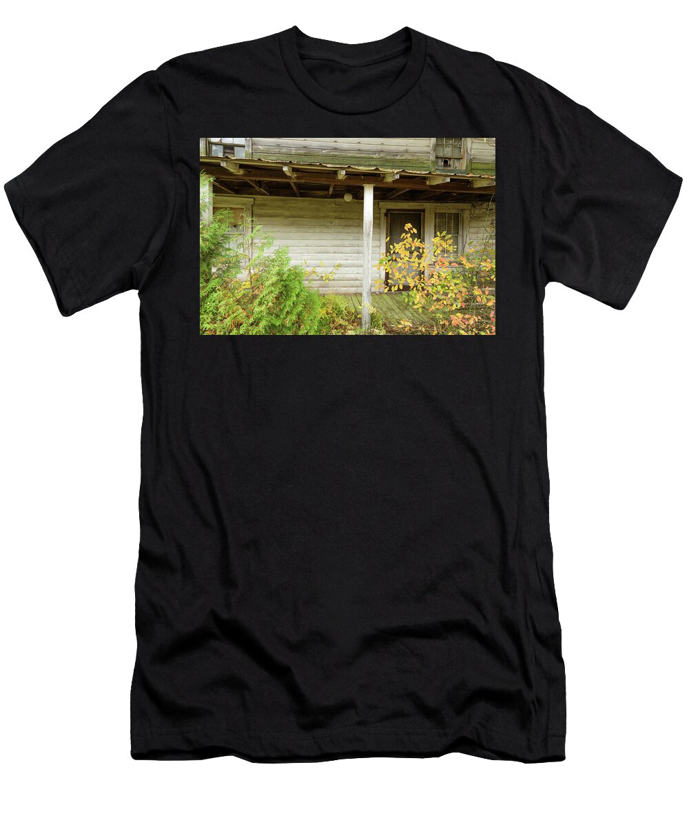 Front Porch T-Shirt featuring the photograph Lonely Front Porch by Steve Templeton