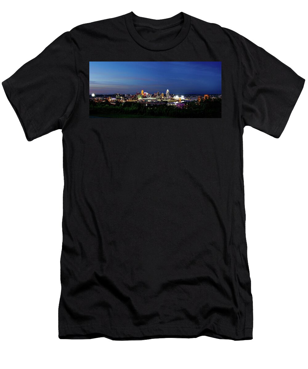 Cincinnati T-Shirt featuring the photograph Devou Park View Cincinnati Skyline by Ed Taylor